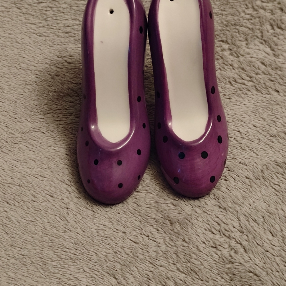 Elegant Purple Polka Dot Heels